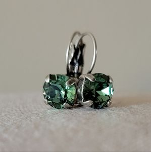 Austrian Crystal Earrings in Antique Silver